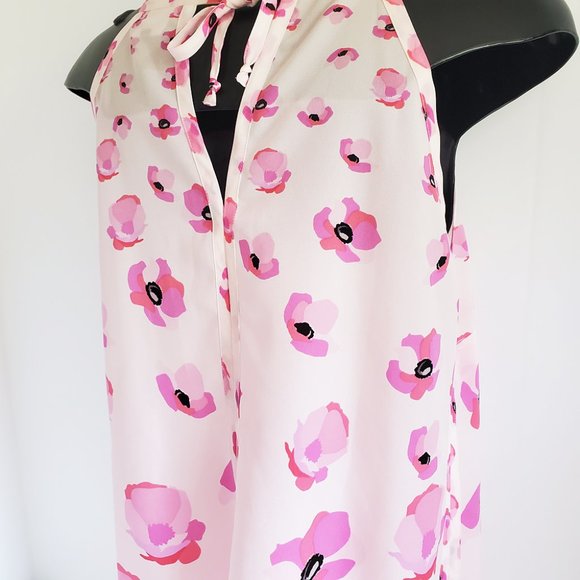 CABI Floating Poppies Tie Back Pink Halter Top M - Picture 7 of 10